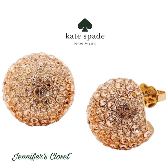 Kate Spade New York Pavé Statement Dome Stud Earrings NWT - Picture 2 of 4